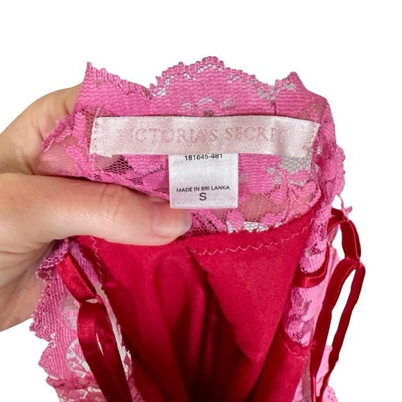 Victoria’s Secret Y2K Satin Lace Bow Babydoll Slip Dress Barbiecore - Picture 6 of 11